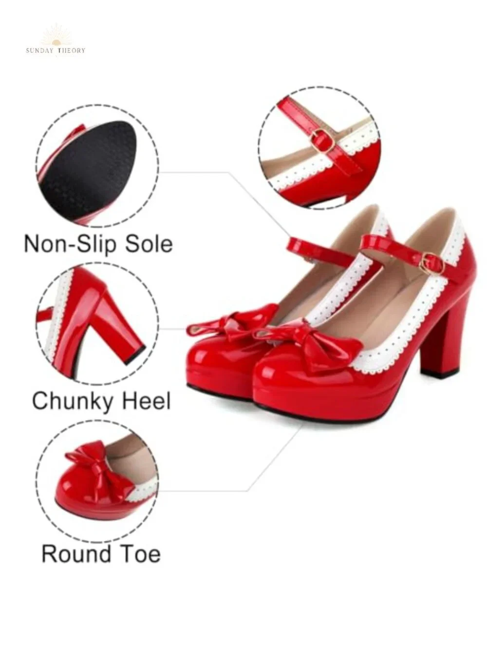 Lolita Bow Platform High Heel Women Rockabilly Mary Jane